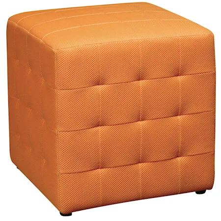 Fabric Cube w/ Tufted Sides